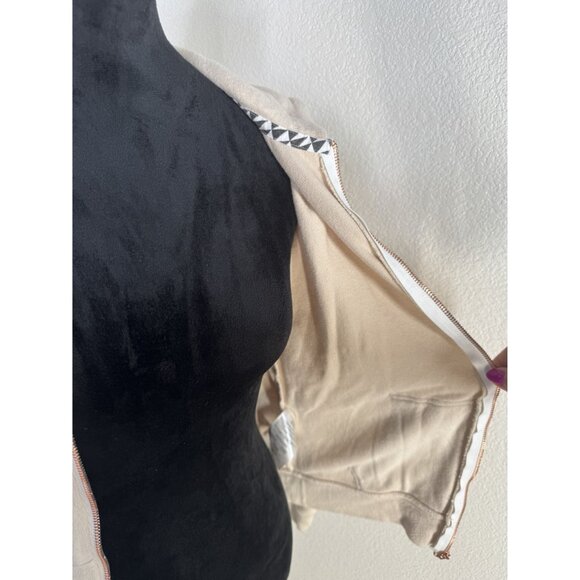 Volcom Womens XS Lived In Lounge Hoodie With Rose Gold Zipper &‎ Details Beige - Picture 6 of 7